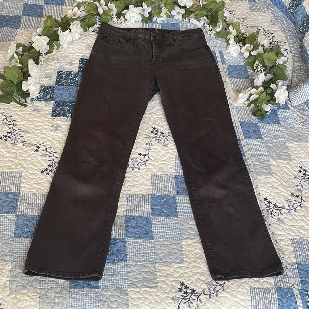 ✨ NYDJ Dark Brown Straight-Leg Jeans – Flattering & Comfy! ✨